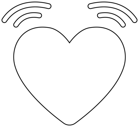 Beating Heart Emoji Coloring Page